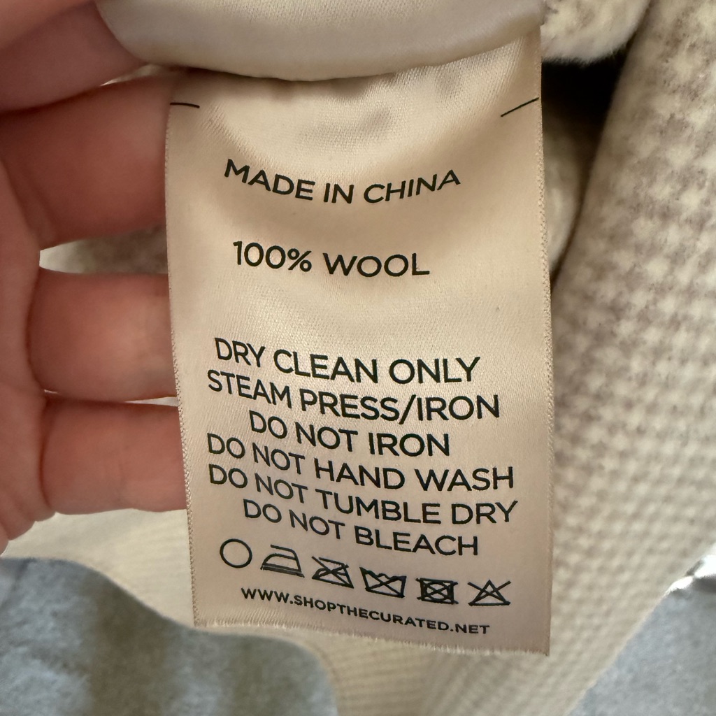 The Curated Cream & Beige Houndstooth Coat, Size S — image 4 of 5